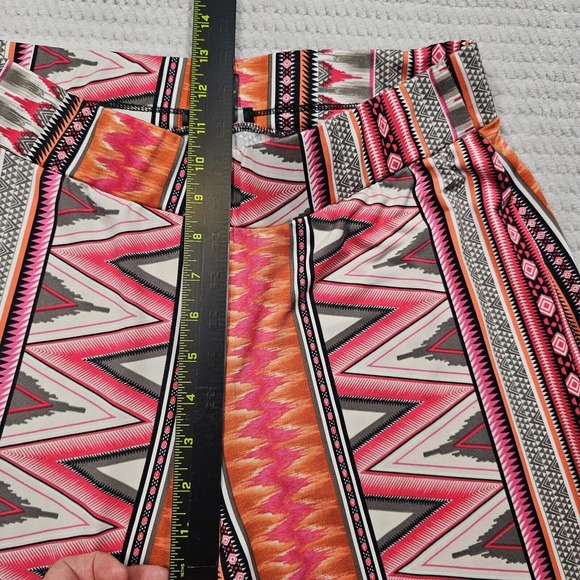 Violet B Wide Leg Pants Womens Medium Pull On Elastic Waist Geometric Print - Picture 4 of 7